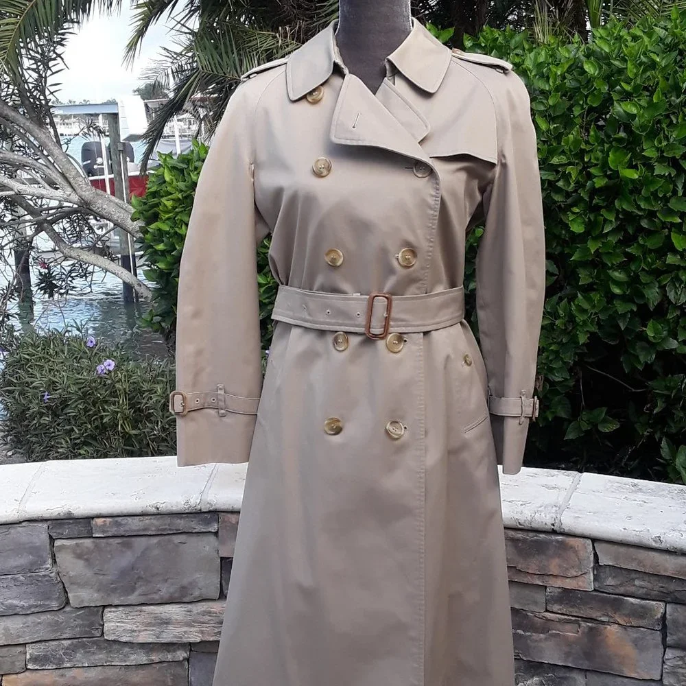 Burberry Check Heritage Trench Coat Honey Beige Size 6 - Picture 2 of 16